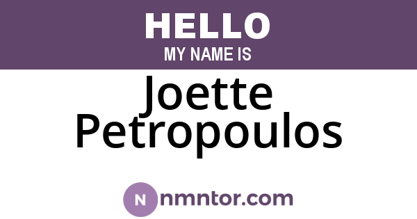 Joette Petropoulos