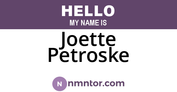 Joette Petroske