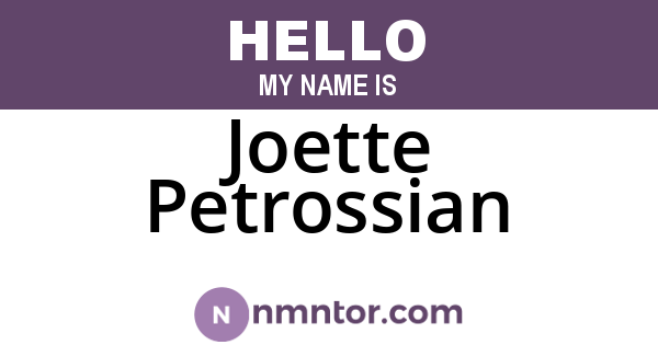 Joette Petrossian