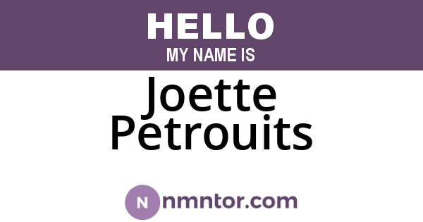 Joette Petrouits