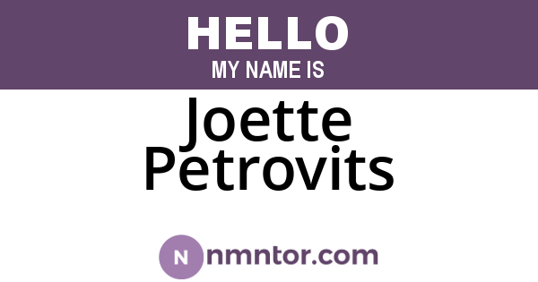Joette Petrovits