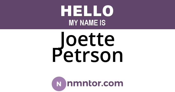 Joette Petrson