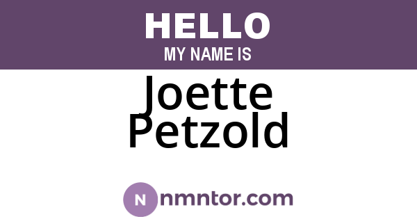 Joette Petzold