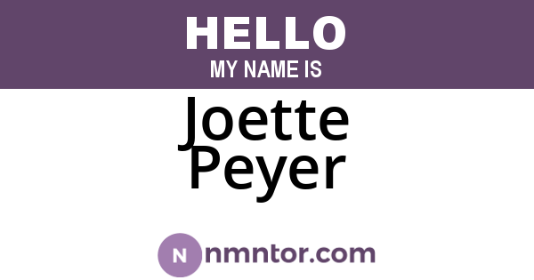 Joette Peyer