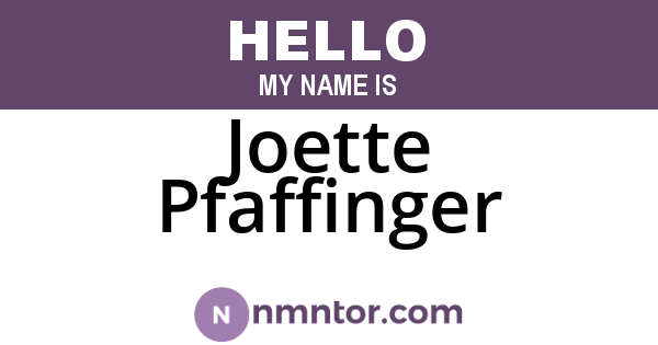 Joette Pfaffinger