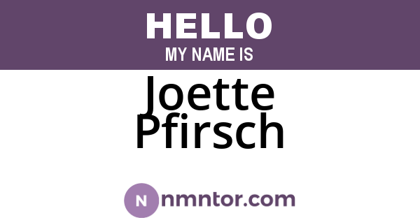 Joette Pfirsch