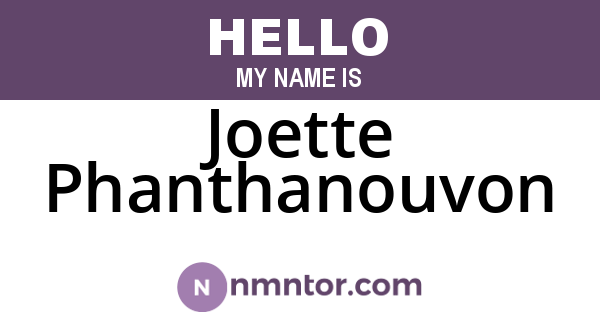 Joette Phanthanouvon