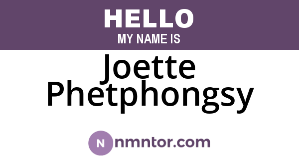 Joette Phetphongsy