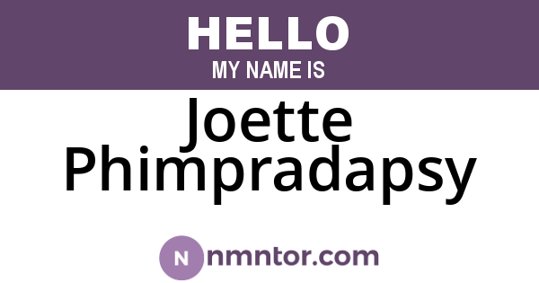 Joette Phimpradapsy