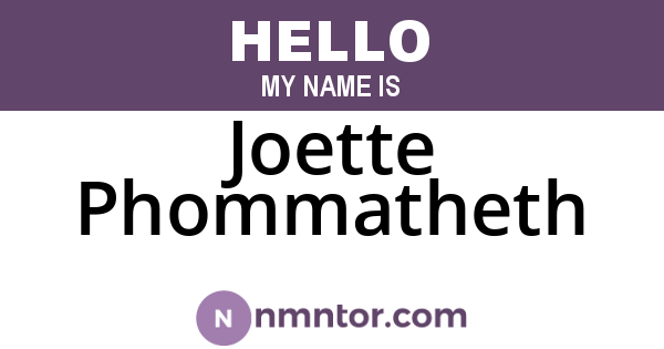 Joette Phommatheth
