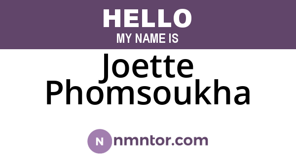 Joette Phomsoukha