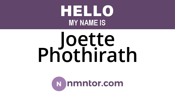 Joette Phothirath