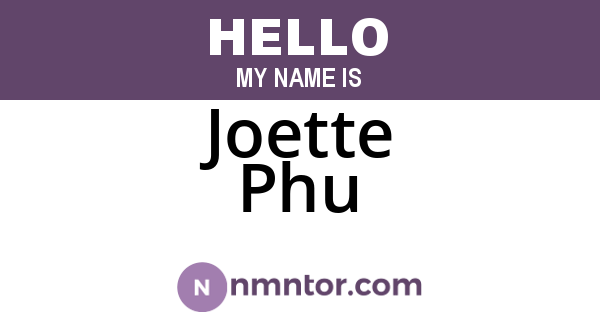 Joette Phu