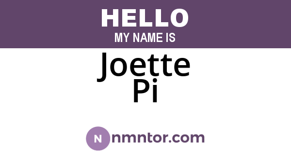 Joette Pi