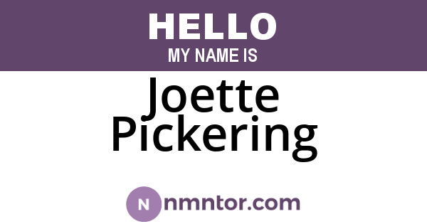 Joette Pickering