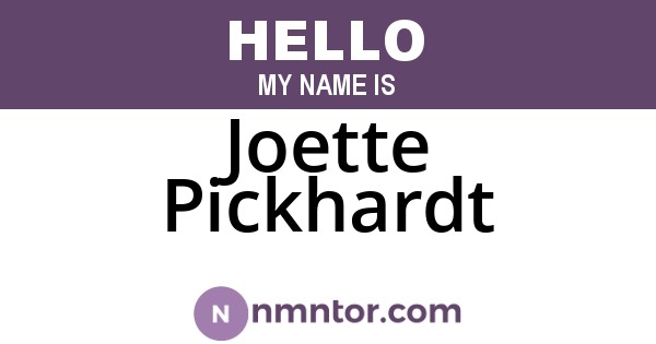 Joette Pickhardt