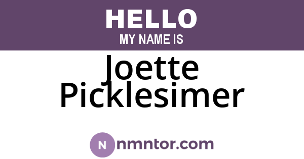 Joette Picklesimer