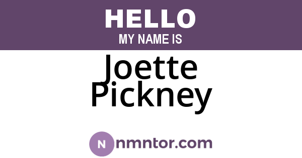 Joette Pickney