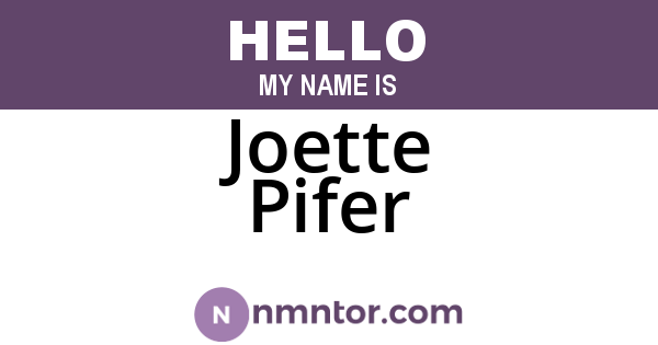 Joette Pifer