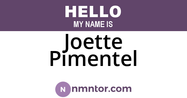 Joette Pimentel