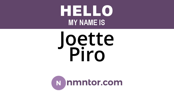 Joette Piro