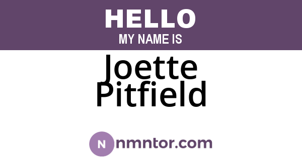 Joette Pitfield