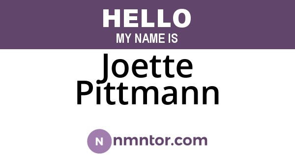 Joette Pittmann