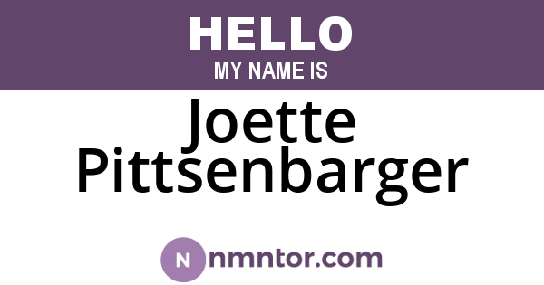 Joette Pittsenbarger