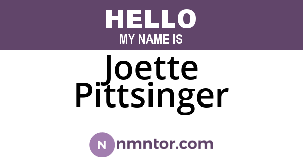 Joette Pittsinger