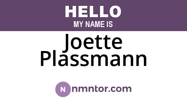 Joette Plassmann