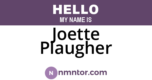 Joette Plaugher