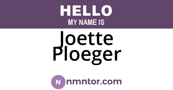 Joette Ploeger