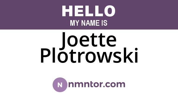 Joette Plotrowski