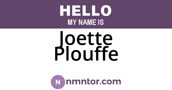 Joette Plouffe