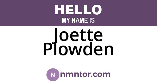 Joette Plowden