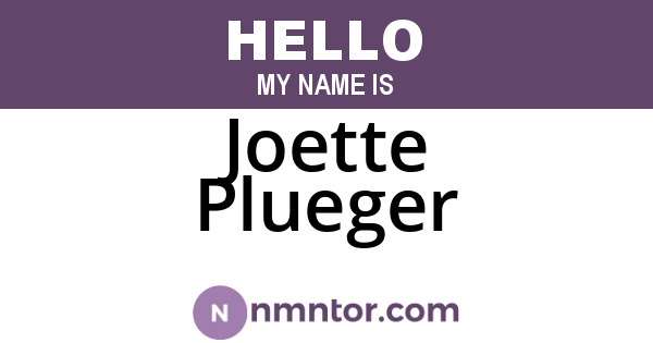 Joette Plueger