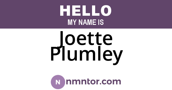 Joette Plumley