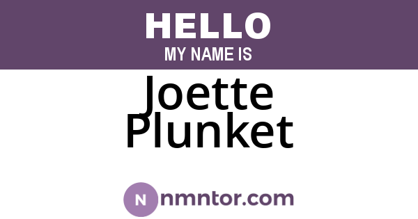 Joette Plunket