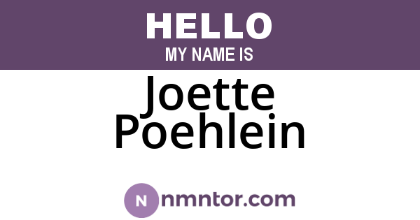 Joette Poehlein
