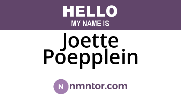 Joette Poepplein