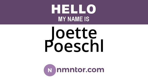 Joette Poeschl