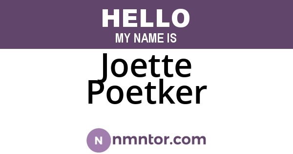 Joette Poetker