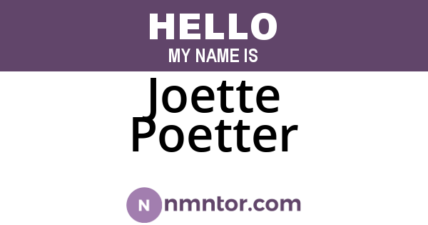Joette Poetter