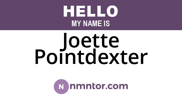 Joette Pointdexter