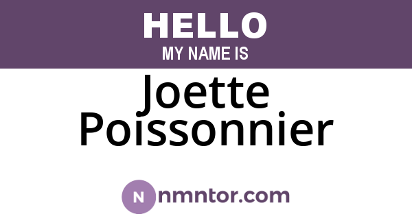 Joette Poissonnier