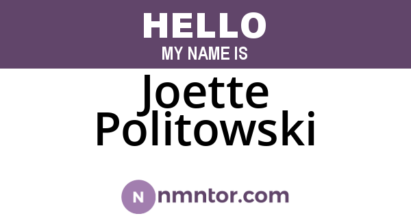 Joette Politowski