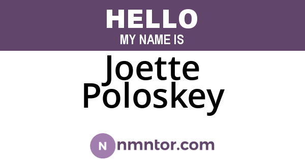 Joette Poloskey