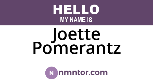 Joette Pomerantz