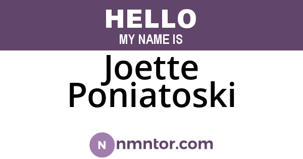 Joette Poniatoski