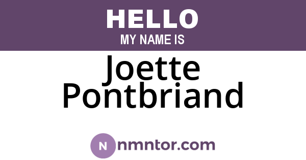 Joette Pontbriand